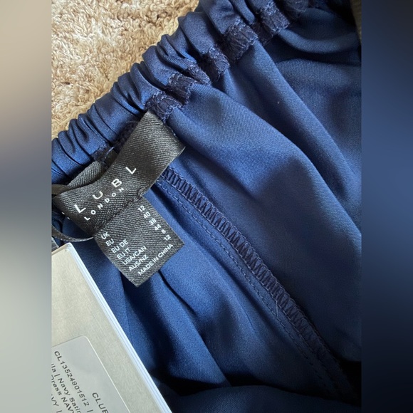 BAILA
Navy Satin High-Neck Cape-Sleeve Maxi Dress - Picture 5 of 5